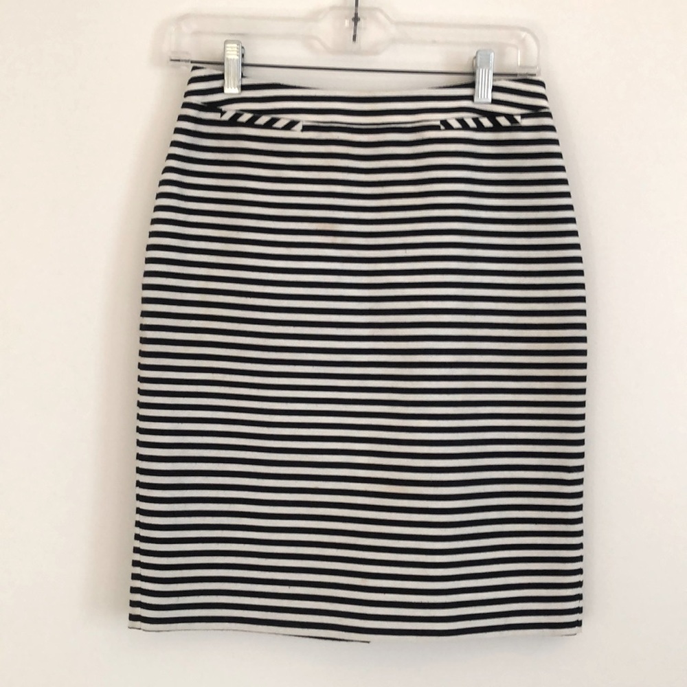 Black & white striped pencil skirt